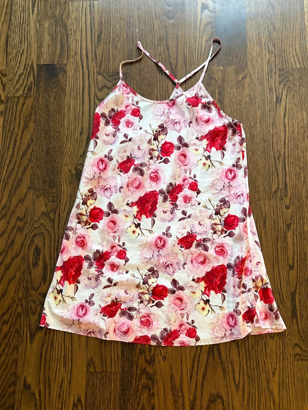 FLORA NIKROOZ Alejandra 2-Piece Satin Floral Chemise Nightgown & Kimono Robe Set
